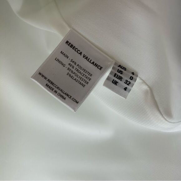 Rebecca Vallance Phoebe White Bow Front Mini Dress White US 0 Bridal Wedding - Picture 6 of 8